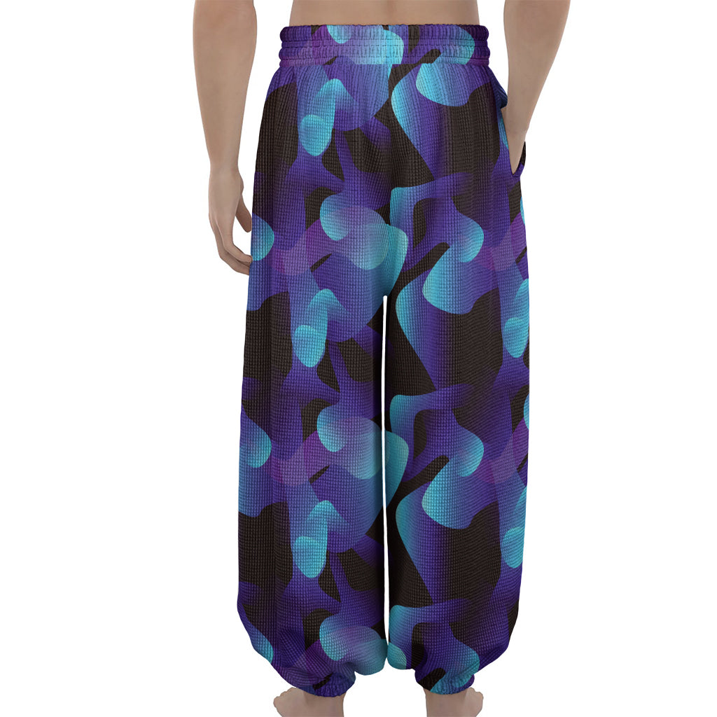 Blue Abstract Spirit Print Lantern Pants