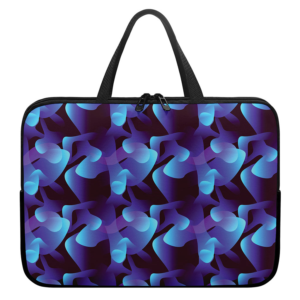 Blue Abstract Spirit Print Laptop Sleeve With Handle