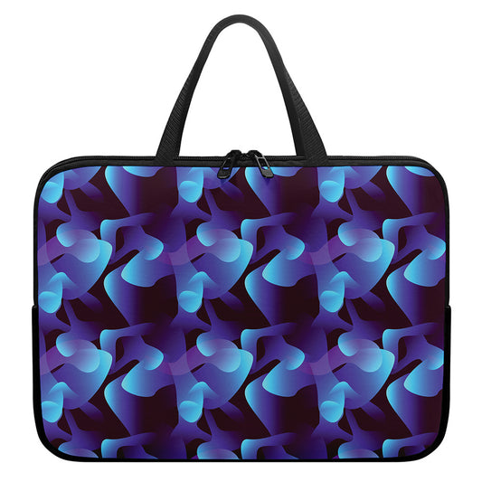 Blue Abstract Spirit Print Laptop Sleeve With Handle