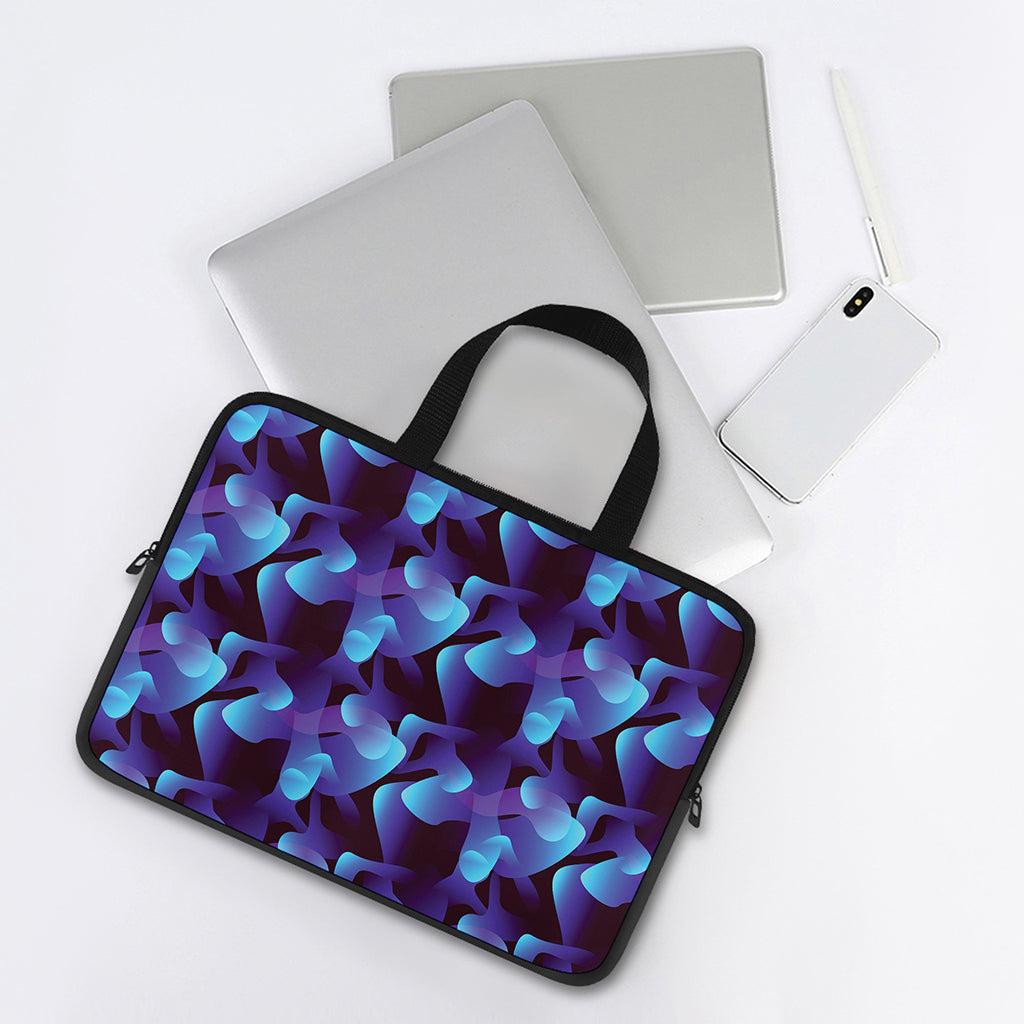 Blue Abstract Spirit Print Laptop Sleeve With Handle