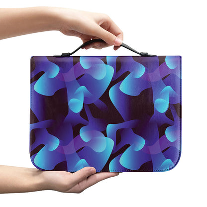 Blue Abstract Spirit Print Leather Bible Cover