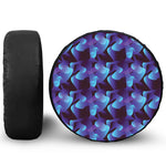 Blue Abstract Spirit Print Leather Spare Tire Cover