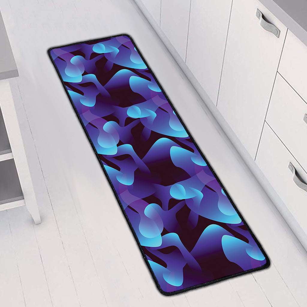 Blue Abstract Spirit Print Long Kitchen Mat