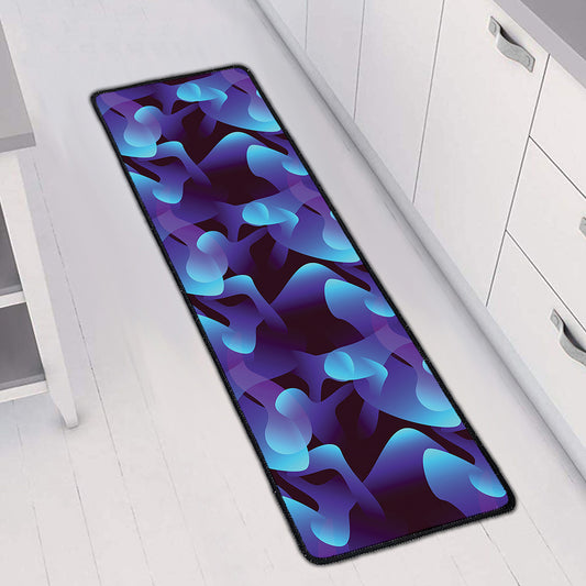 Blue Abstract Spirit Print Long Kitchen Mat