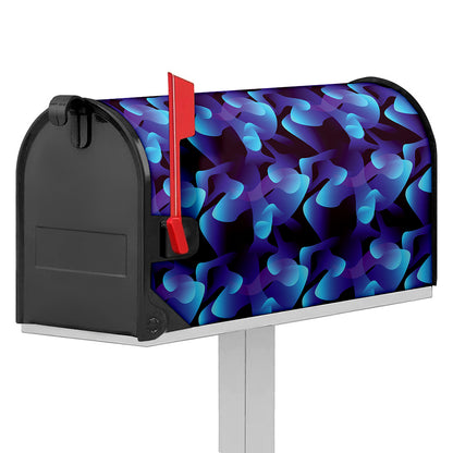 Blue Abstract Spirit Print Mailbox Cover