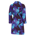 Blue Abstract Spirit Print Men's Bathrobe
