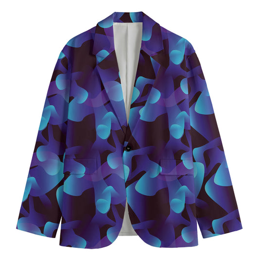Blue Abstract Spirit Print Men's Blazer