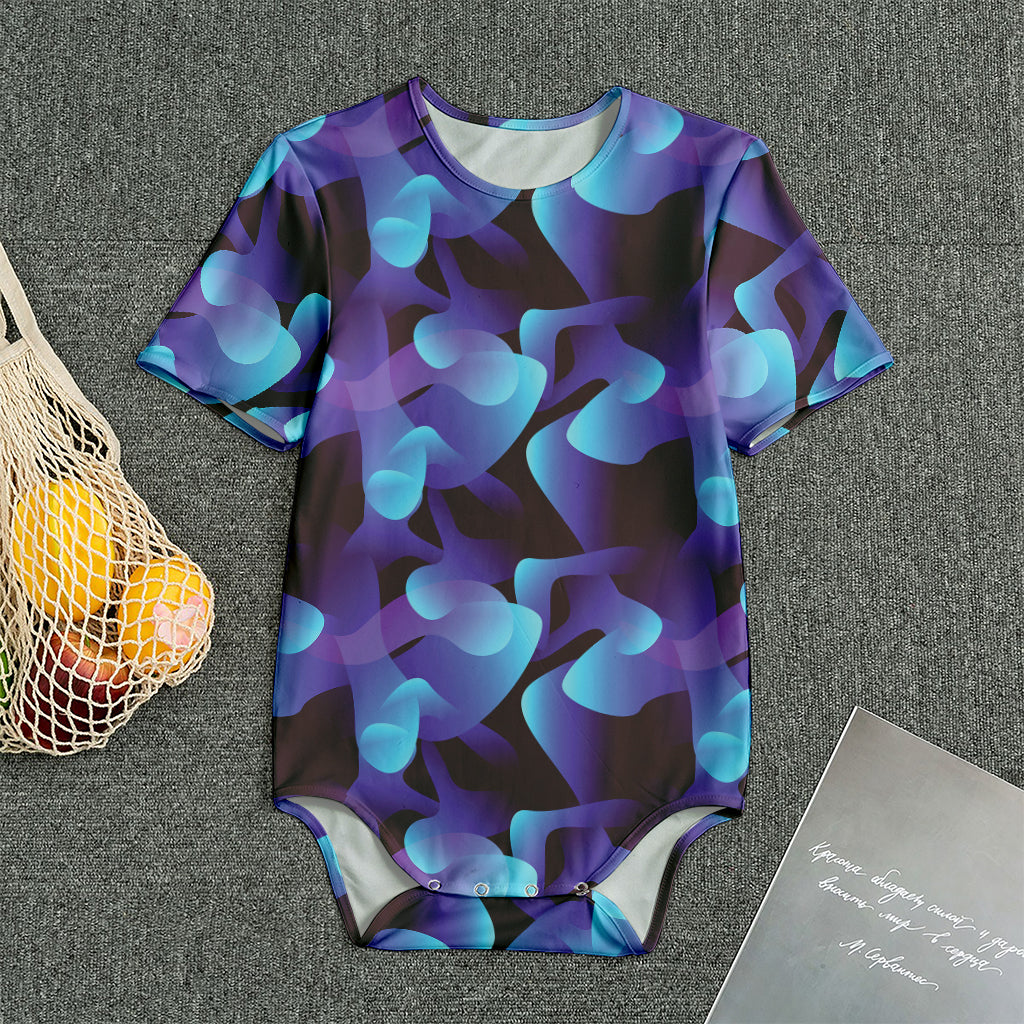 Blue Abstract Spirit Print Men's Bodysuit