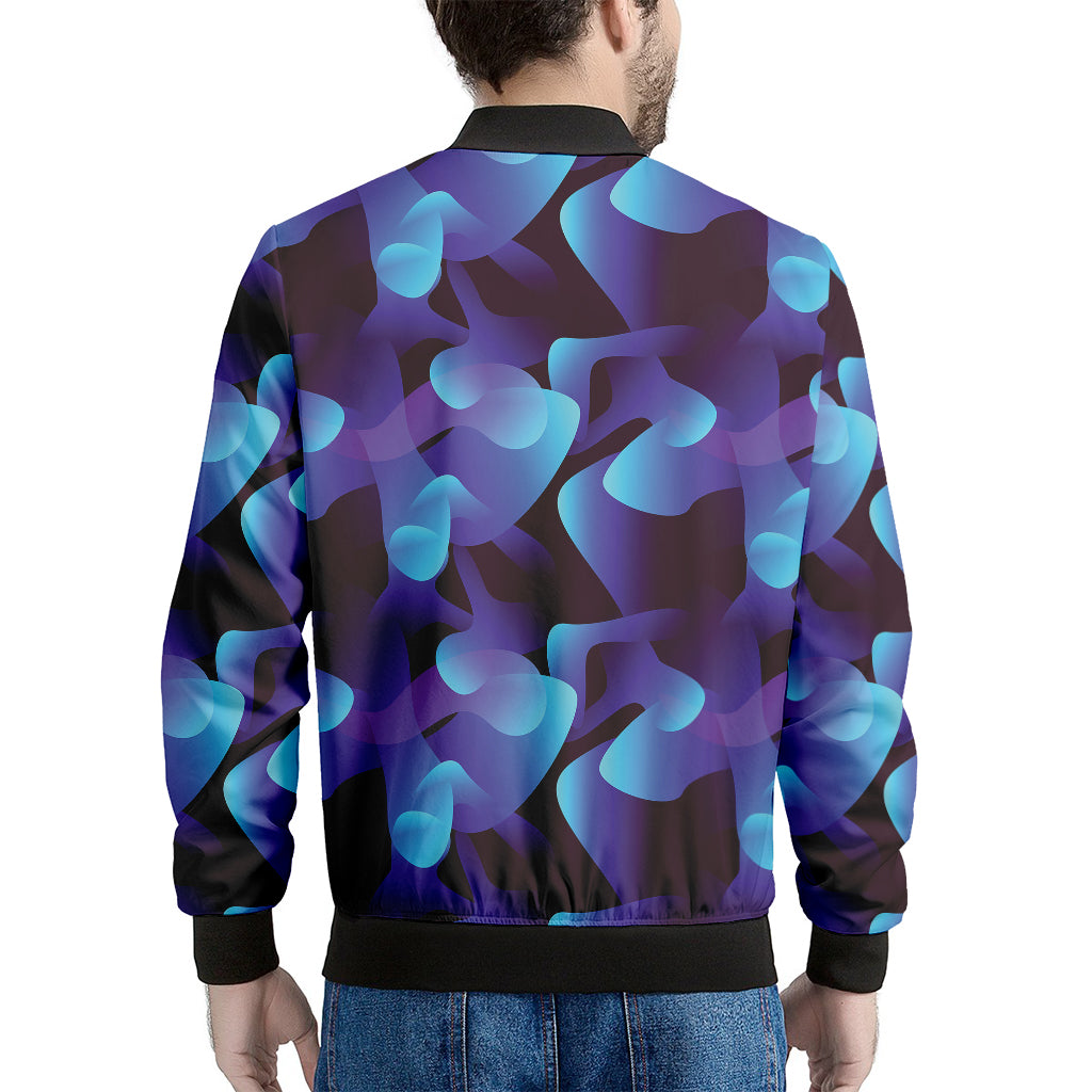 Blue Abstract Spirit Print Men's Bomber Jacket