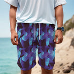 Blue Abstract Spirit Print Men's Cargo Shorts