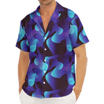 Blue Abstract Spirit Print Men's Deep V-Neck Shirt