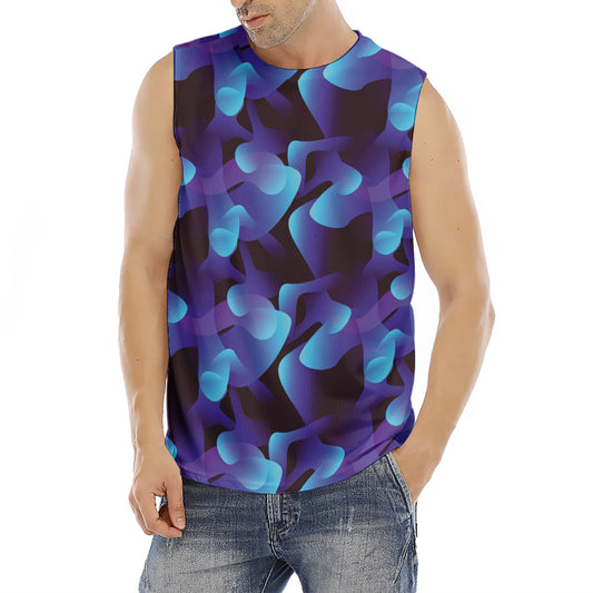 Blue Abstract Spirit Print Men's Fitness Tank Top