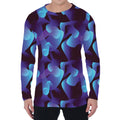 Blue Abstract Spirit Print Men's Long Sleeve T-Shirt
