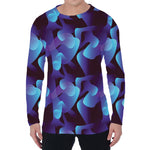 Blue Abstract Spirit Print Men's Long Sleeve T-Shirt