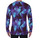 Blue Abstract Spirit Print Men's Long Sleeve T-Shirt