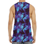 Blue Abstract Spirit Print Men's Muscle Tank Top