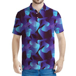 Blue Abstract Spirit Print Men's Polo Shirt