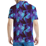 Blue Abstract Spirit Print Men's Polo Shirt