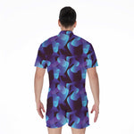 Blue Abstract Spirit Print Men's Rompers