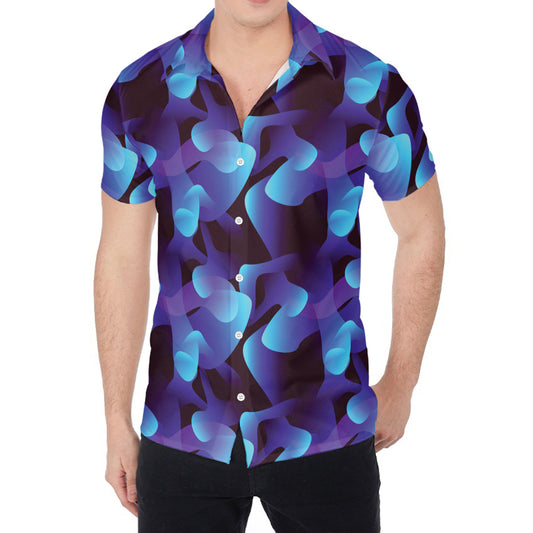 Blue Abstract Spirit Print Men's Shirt