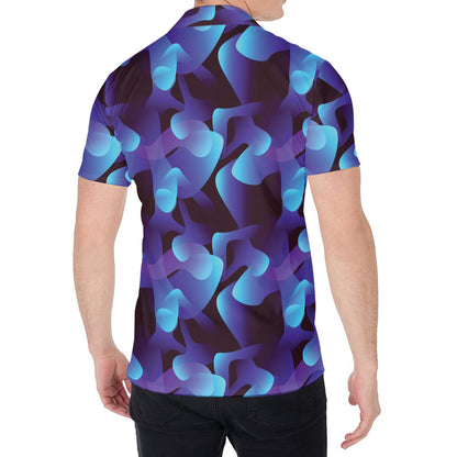 Blue Abstract Spirit Print Men's Shirt