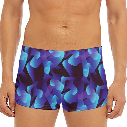 Blue Abstract Spirit Print Men's Short Boxer Briefs