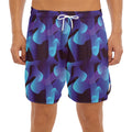 Blue Abstract Spirit Print Men's Split Running Shorts