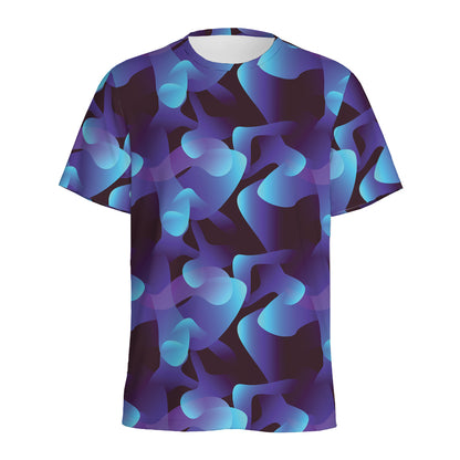 Blue Abstract Spirit Print Men's Sports T-Shirt