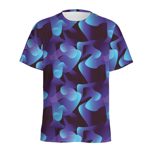 Blue Abstract Spirit Print Men's Sports T-Shirt
