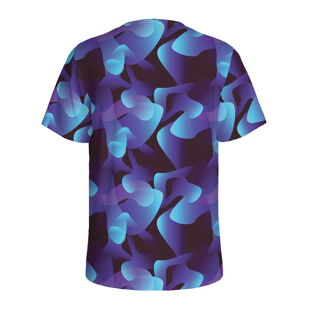 Blue Abstract Spirit Print Men's Sports T-Shirt