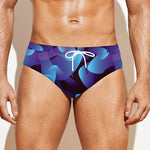 Blue Abstract Spirit Print Men's Swim Briefs