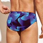 Blue Abstract Spirit Print Men's Swim Briefs