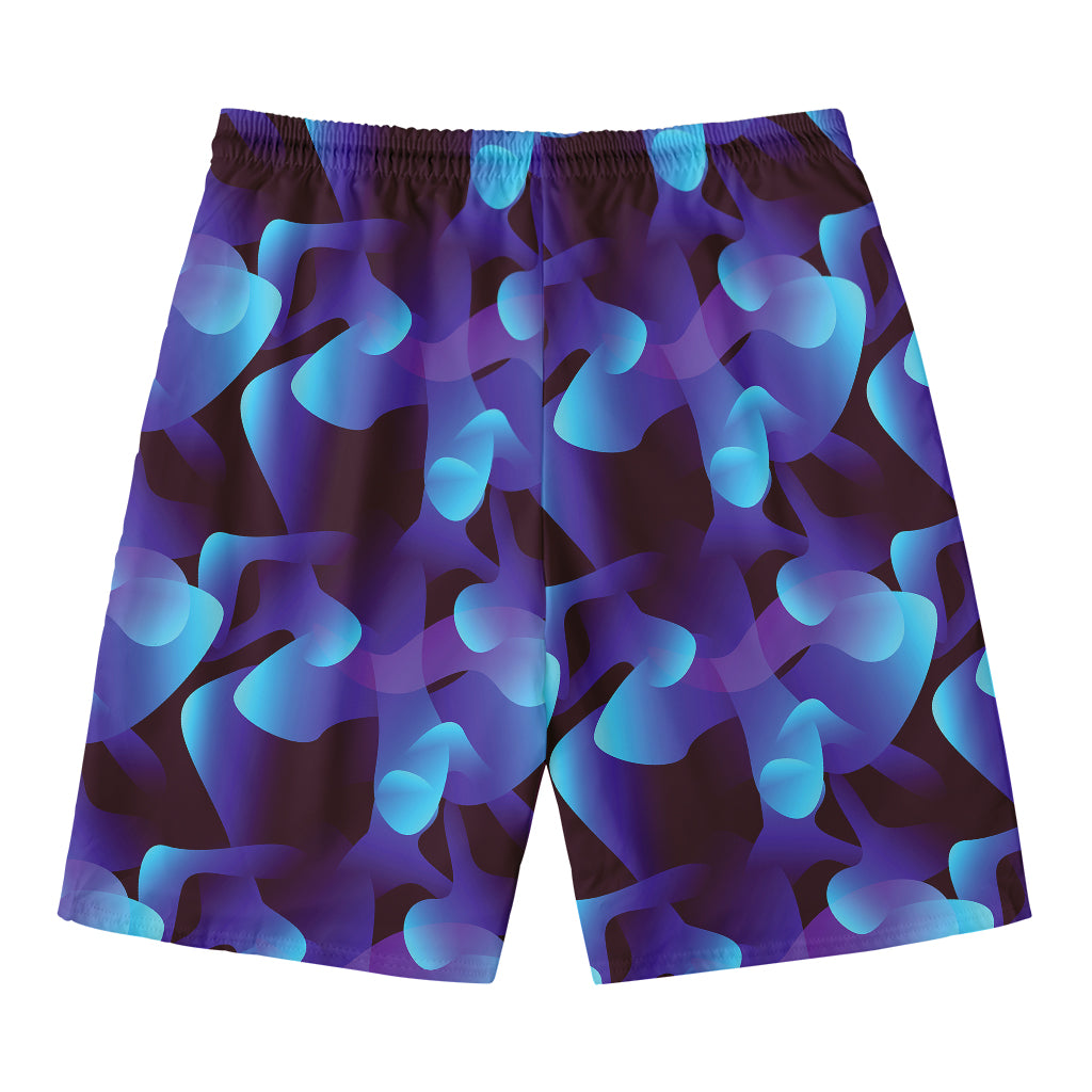 Blue Abstract Spirit Print Men's Swim Trunks
