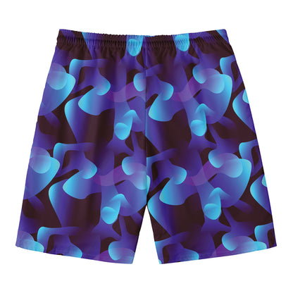 Blue Abstract Spirit Print Men's Swim Trunks