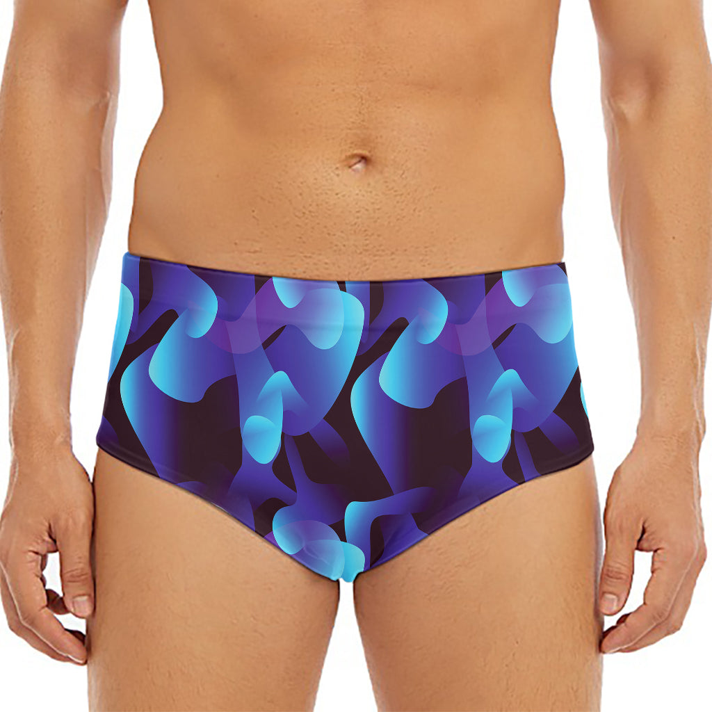 Blue Abstract Spirit Print Men's Triangle Swim Briefs