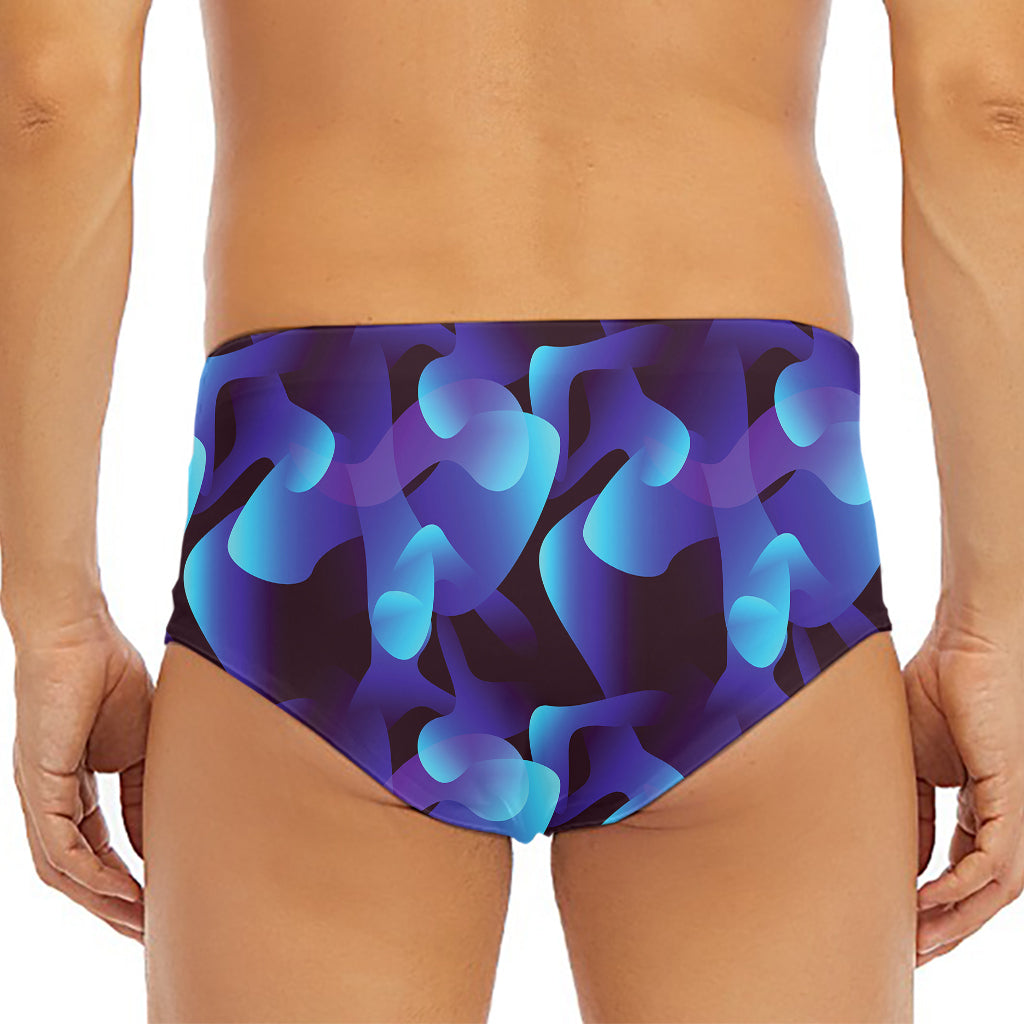 Blue Abstract Spirit Print Men's Triangle Swim Briefs