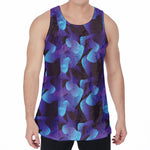 Blue Abstract Spirit Print Men's Velvet Tank Top