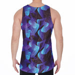 Blue Abstract Spirit Print Men's Velvet Tank Top