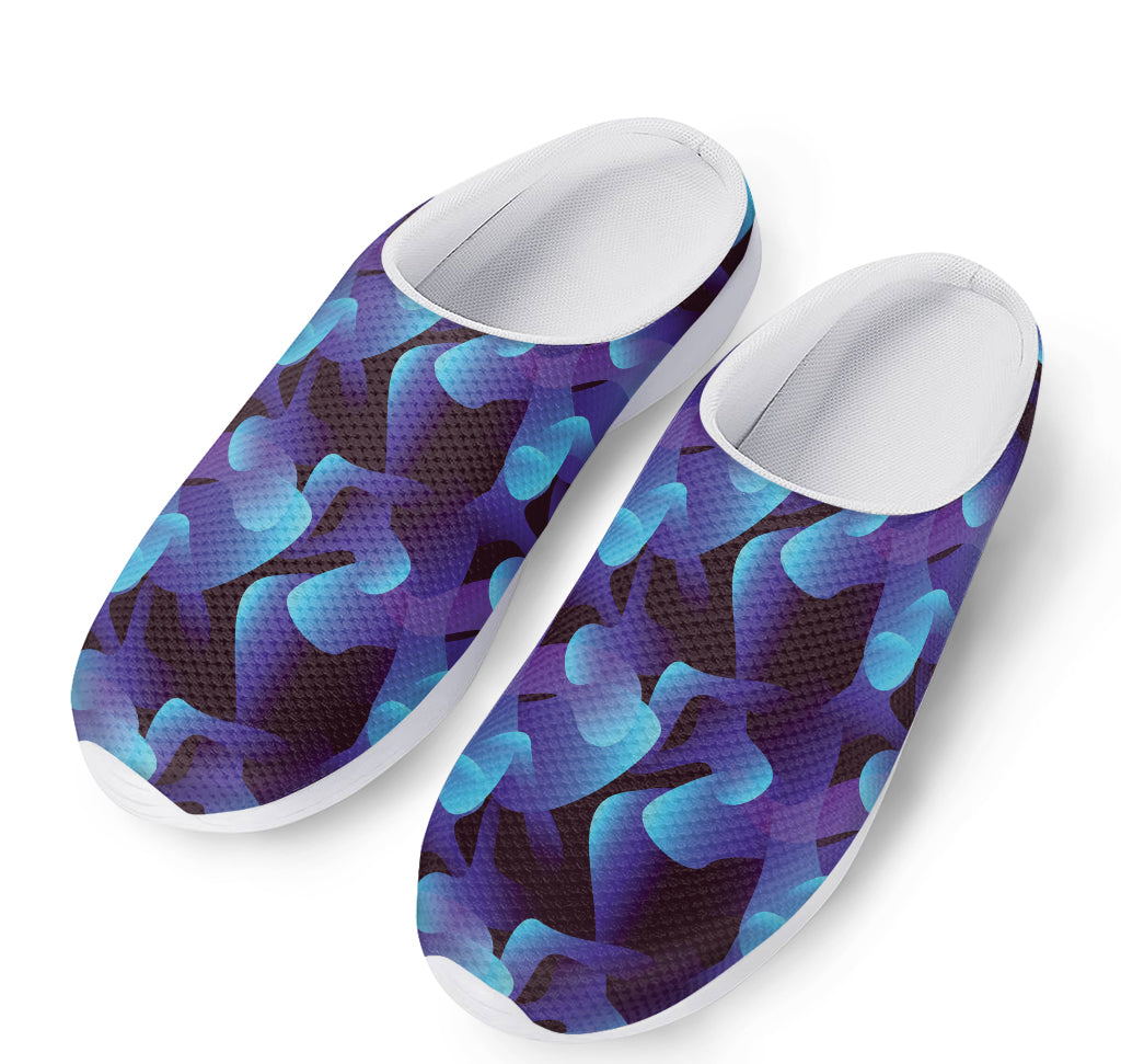 Blue Abstract Spirit Print Mesh Casual Shoes
