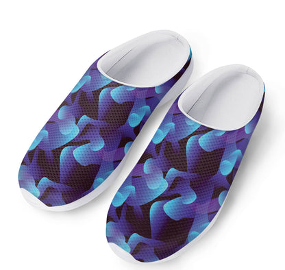 Blue Abstract Spirit Print Mesh Casual Shoes