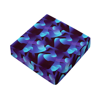 Blue Abstract Spirit Print Outdoor Seat Cushion Cover