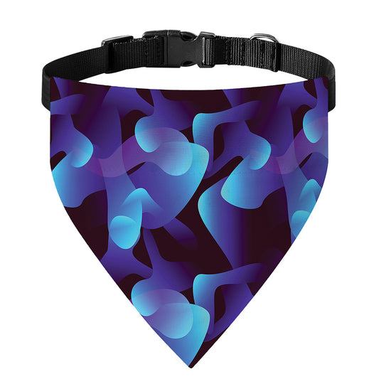 Blue Abstract Spirit Print Over The Collar Dog Bandana