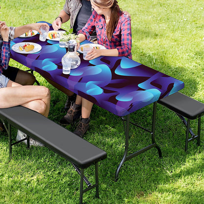 Blue Abstract Spirit Print Picnic Table Cover