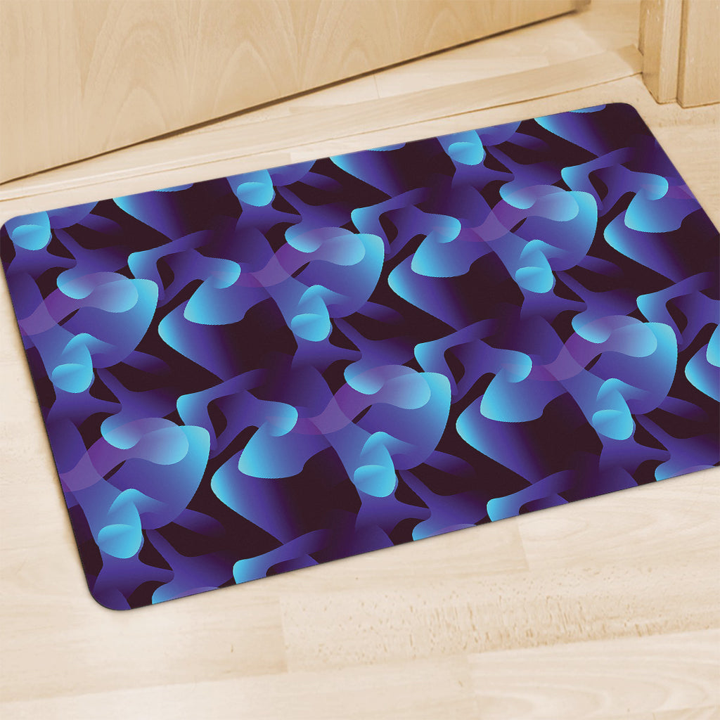 Blue Abstract Spirit Print Polyester Doormat
