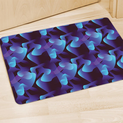 Blue Abstract Spirit Print Polyester Doormat