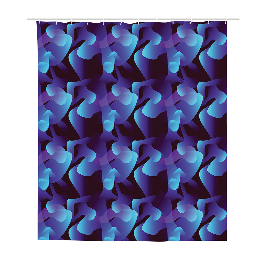 Blue Abstract Spirit Print Polyester Shower Curtain