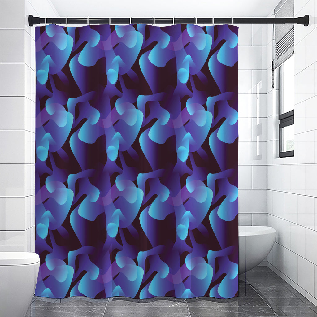 Blue Abstract Spirit Print Premium Shower Curtain