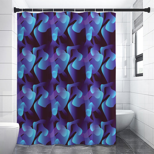 Blue Abstract Spirit Print Premium Shower Curtain