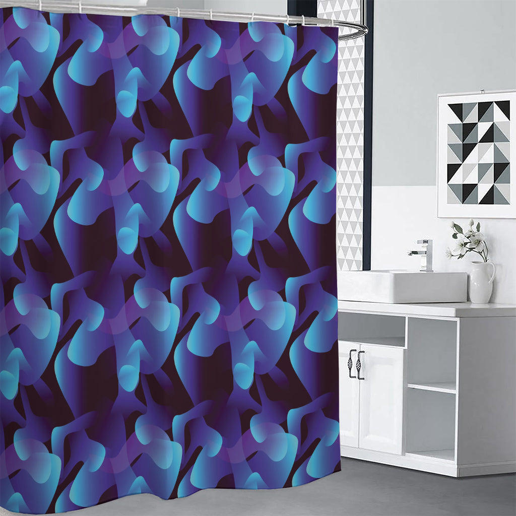 Blue Abstract Spirit Print Premium Shower Curtain