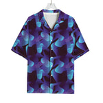 Blue Abstract Spirit Print Rayon Hawaiian Shirt